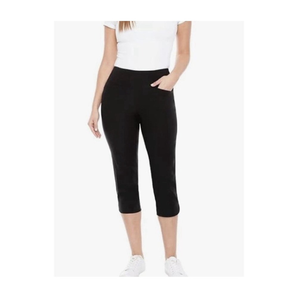 S.C.& Co Black Pull On Golf Pant Size 18 Cropped Capri 360 Stretch Tummy Control